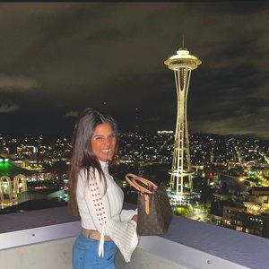 White small long sleeve cropped turtle neck.